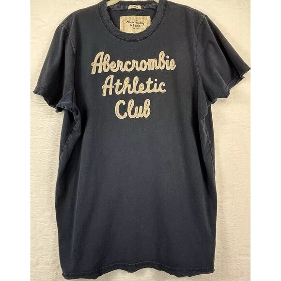 Abercrombie & Fitch VTG Men's Embroidered T-shirt XL‎ Athletic Club Muscle Blue - Picture 1 of 8